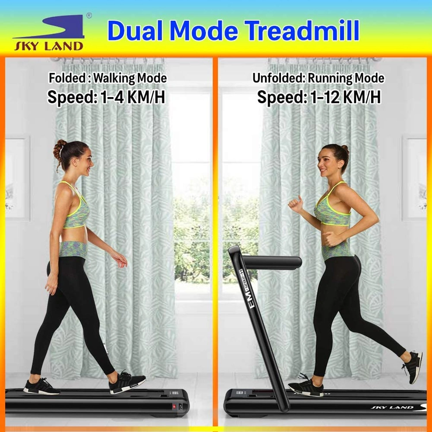 2 in 1 Treadmill Machine Walking Pad & Running Pad 4hp Dimension2D[width=400.0, height=1100.0]mm