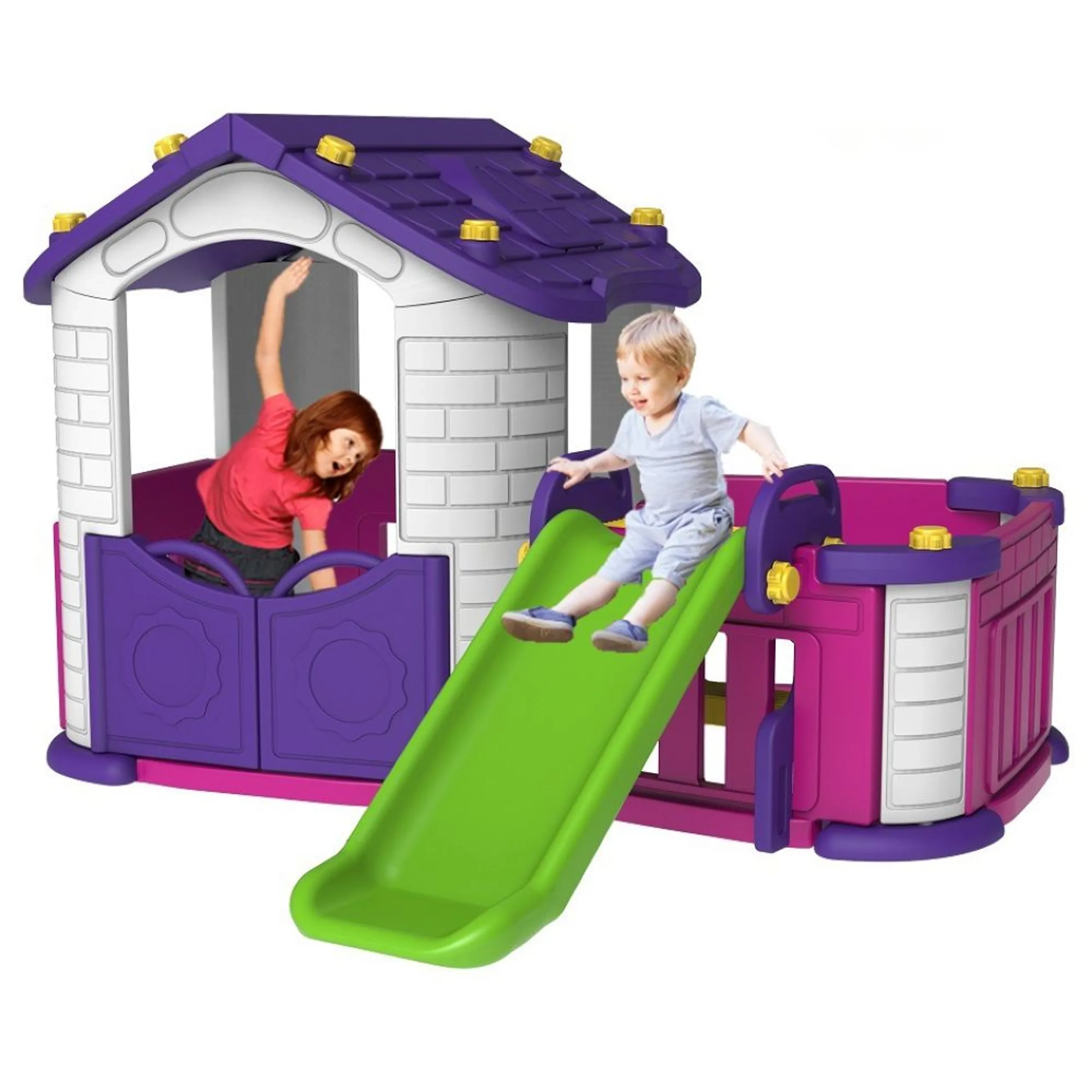All-in-1 Indoor Playhouse - With Slide Purple