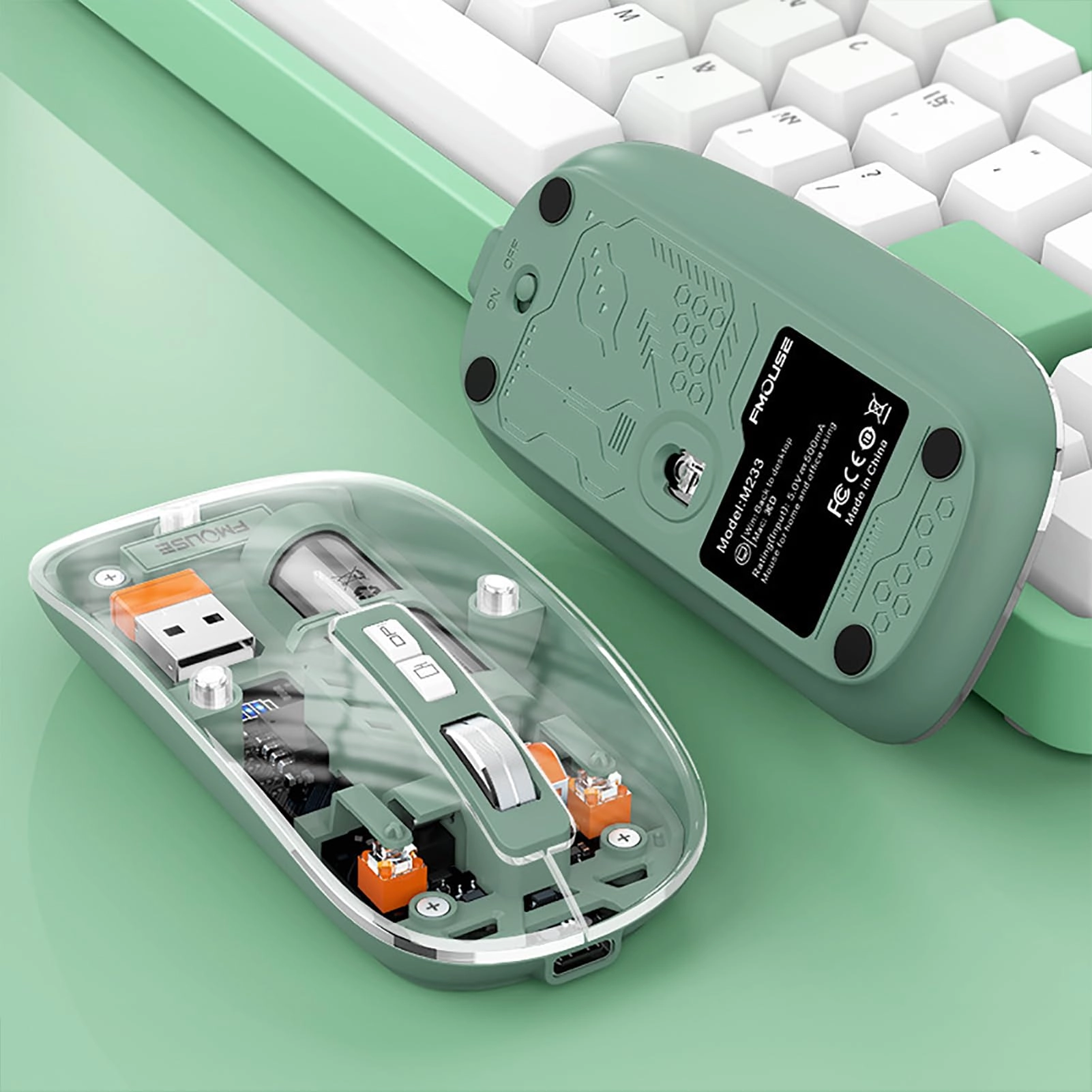 PIWINE Transparent Wireless Bluetooth Mouse - Bluetooth Radio Frequency