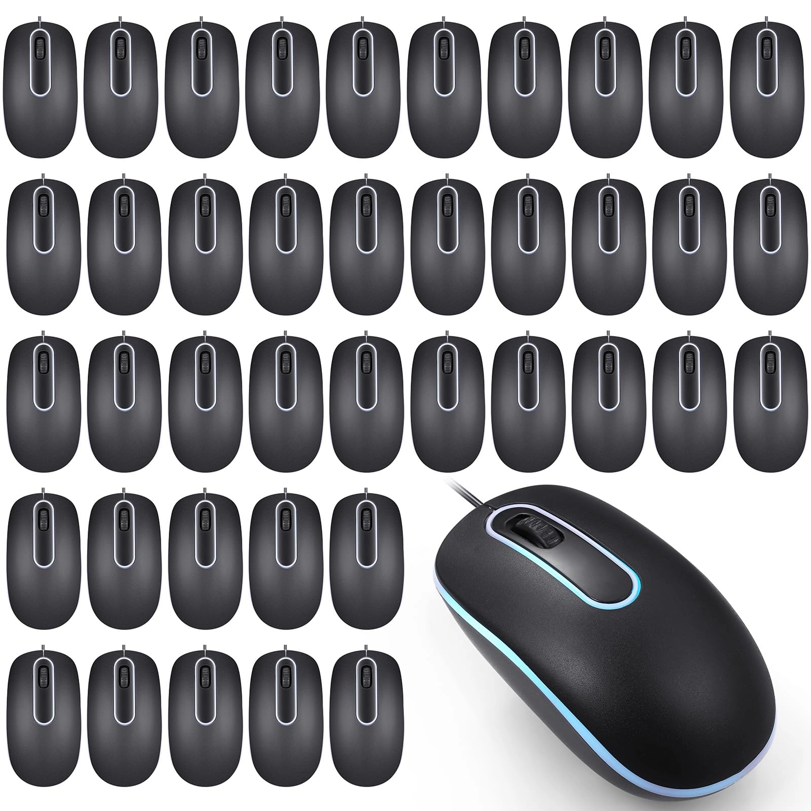 Xuhal 50 Pcs Black Mouse - USB
