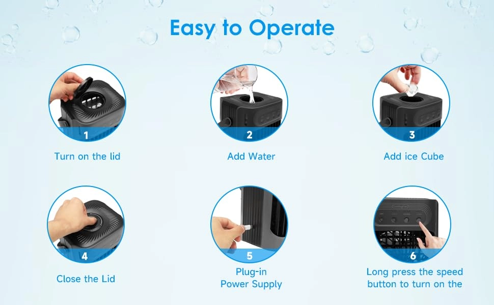 Portable Air Conditioner Fan - 900ml 3 speeds