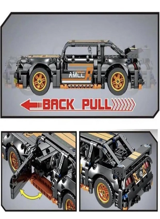 Pull Back Racing Car - 1:18 Scale Building Block Set