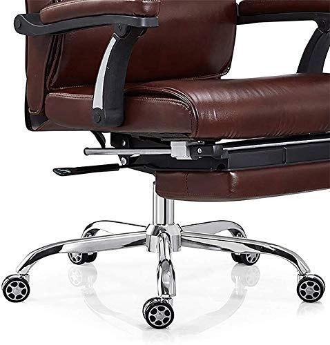Desk Chair - PU Leather Brown High Back