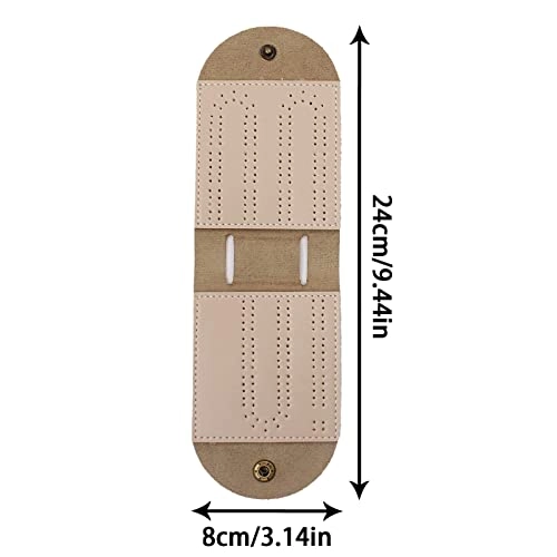 Travel Cribbage Board - Leather 2 Track 4 Metal Pegs