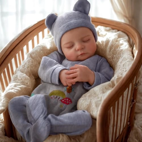 Reborn Baby Doll - 17 Inches Vinyl Boy Closed-Eyes Ages 3+
