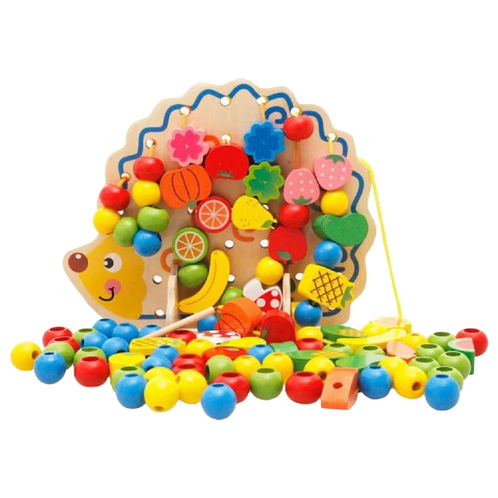 UKR Hedgehog Bead Game - Suitable for 3 years and above around 80 wooden beads