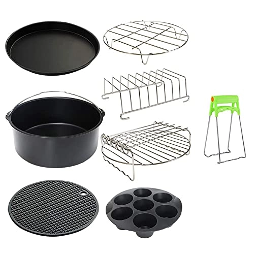 Cake Barrel + Pizza Pan + Silicone Mat + Stainless Steel Holder + Skewer Rack + Bread Shell - Silicone Stainless Steel Carbon Steel 6pcs