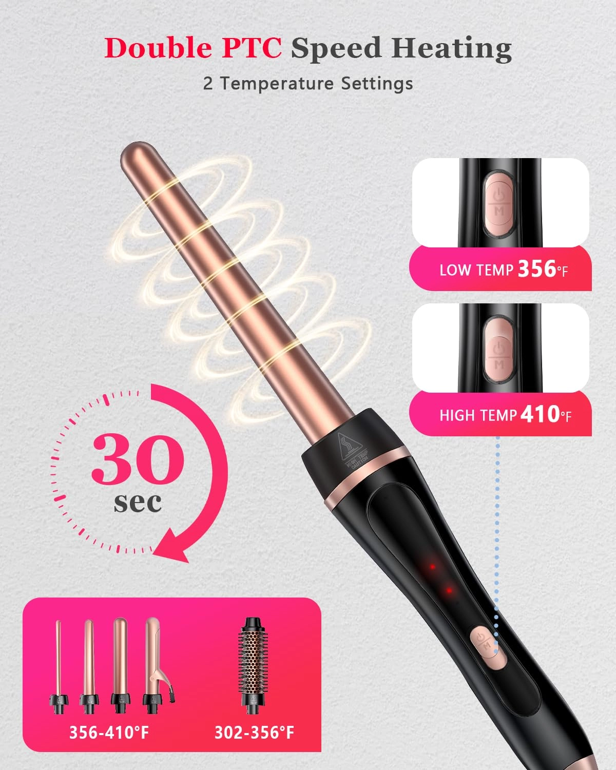 MN-C14A - 5-in-1 Thermal Brush 4 Interchangeable Ceramic Barrels