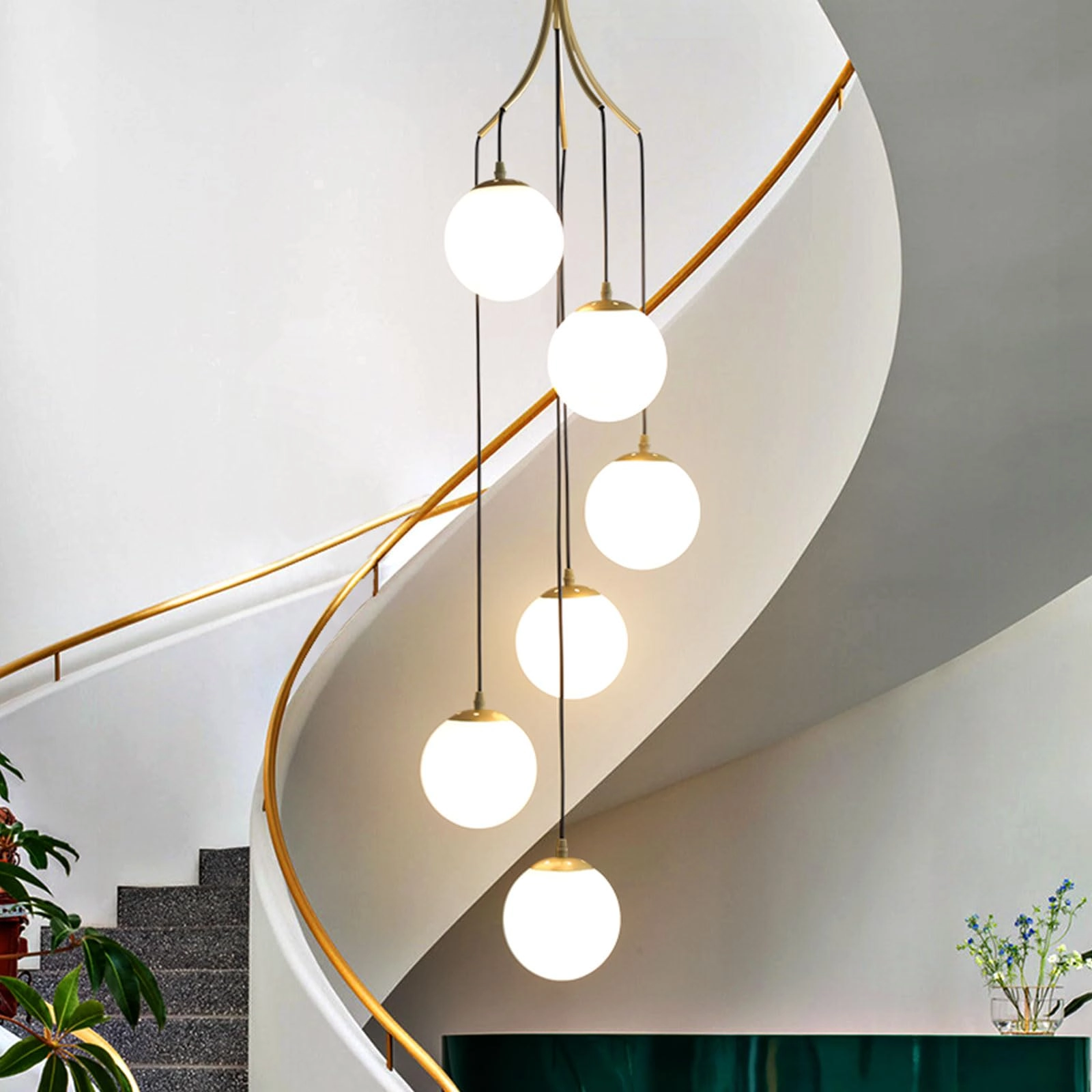 Modern Round Sphere Chandelier - Dimmable