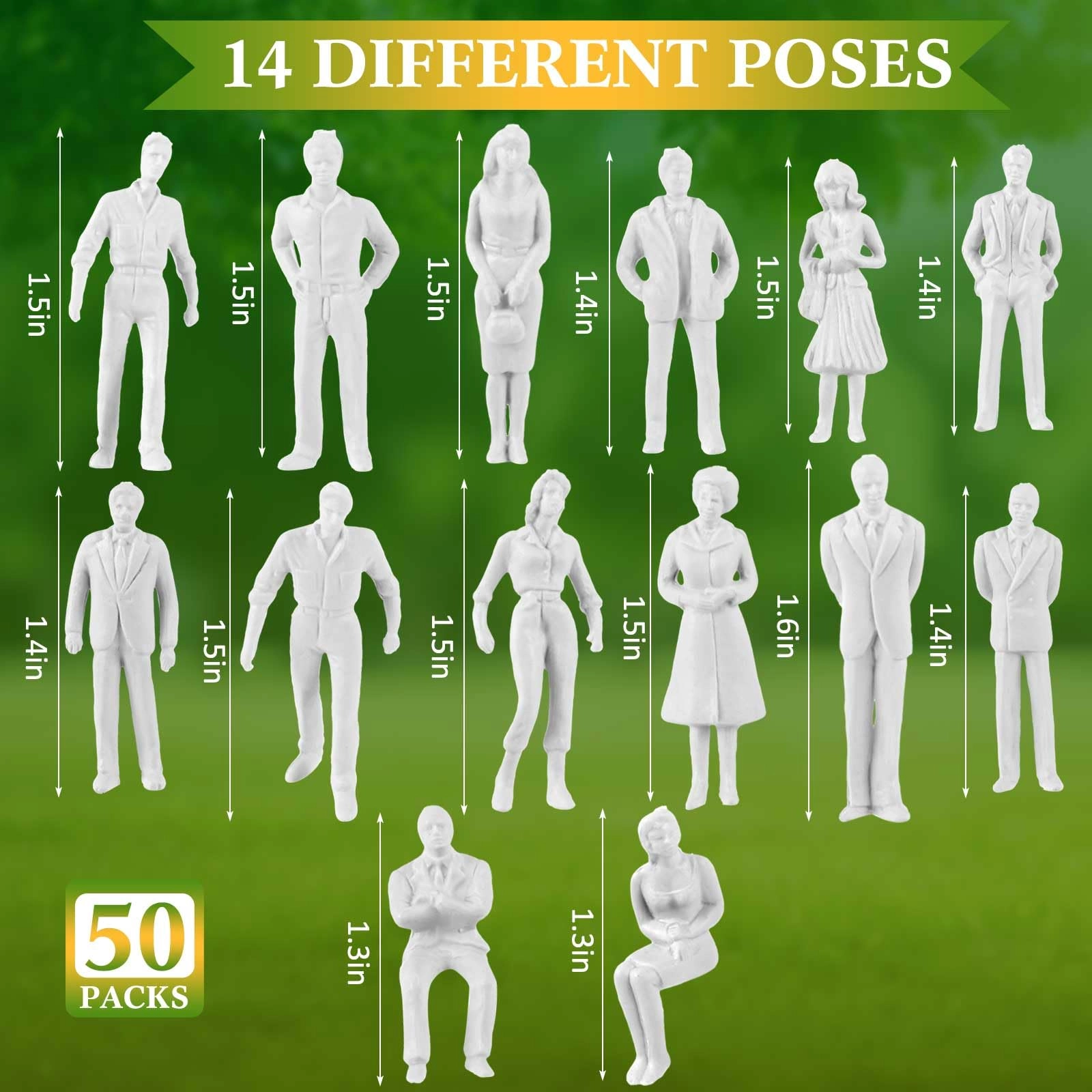 Mini People Figures - 50 Pcs 1: 50 Scale