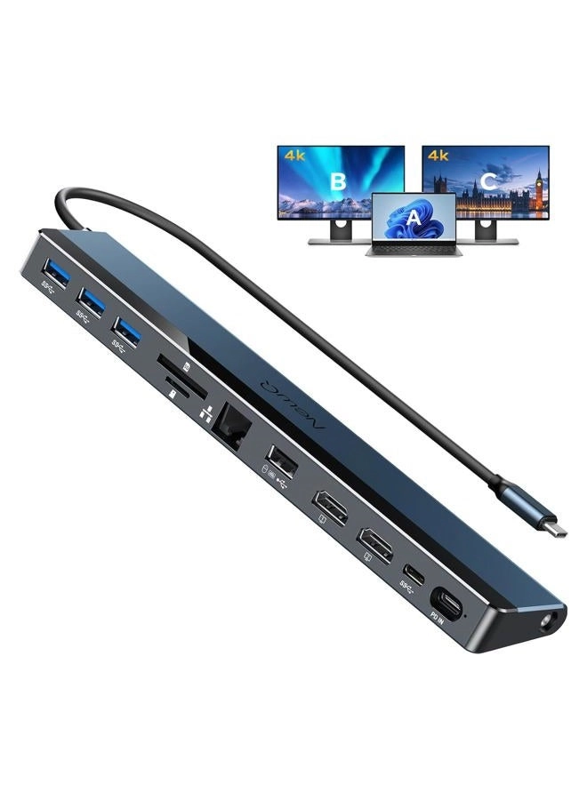Newq USB C Docking Station - Dual 4K HDMI 100W PD 12-in-1
