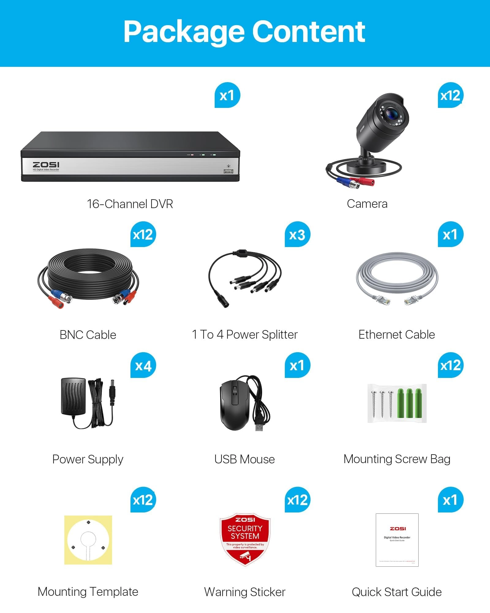 1080P 16CH Security Camera System - 2TB