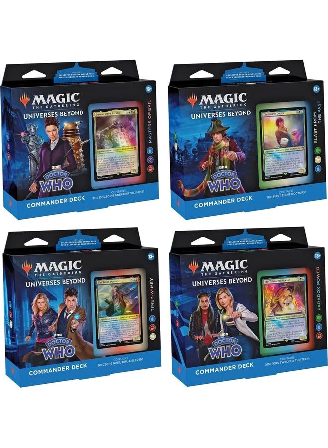 Doctor Who Commander Deck - 100-Card + Collector Booster Sample Pack - 2-Card + Accessories