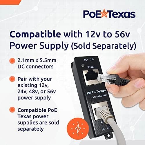 PoE Injector - Single Port 10/100/1000 Gigabit 12v to 56v DC