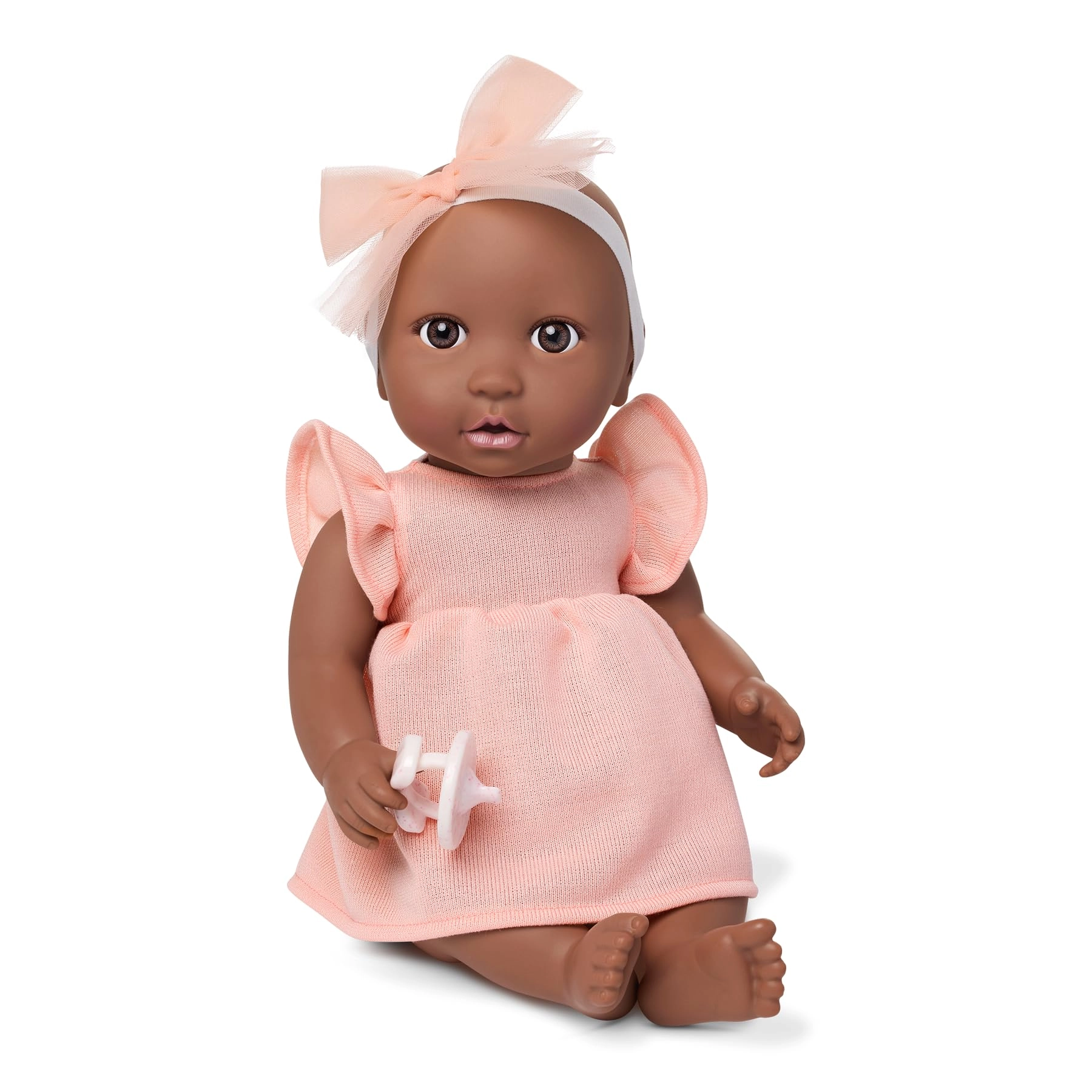 Maison Battat Inc. Baby Doll - 14 inches Brown Eyes Pink Dress Ages 2+