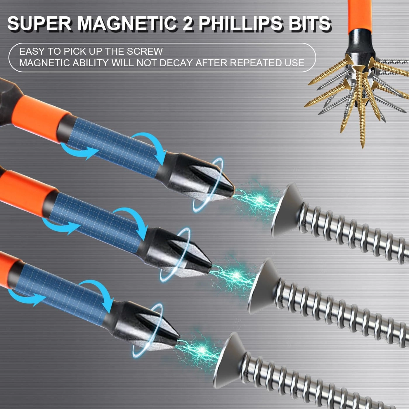 Phillips Bits #2 - 10-Pack Impact Magnetic 1-Inch to 6-Inch