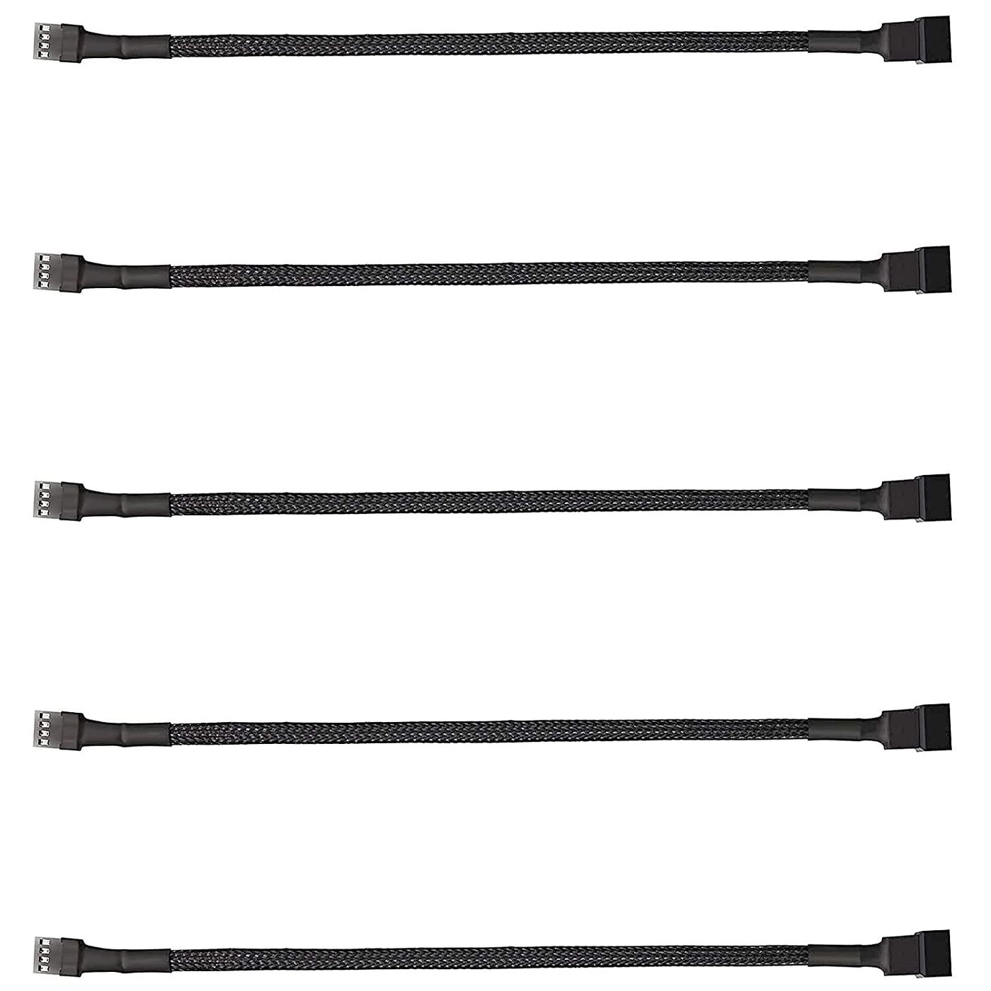ThreeBulls 4-Pin PWM Fan Splitter Cable - 5 Pack 10.6" Sleeved Braided