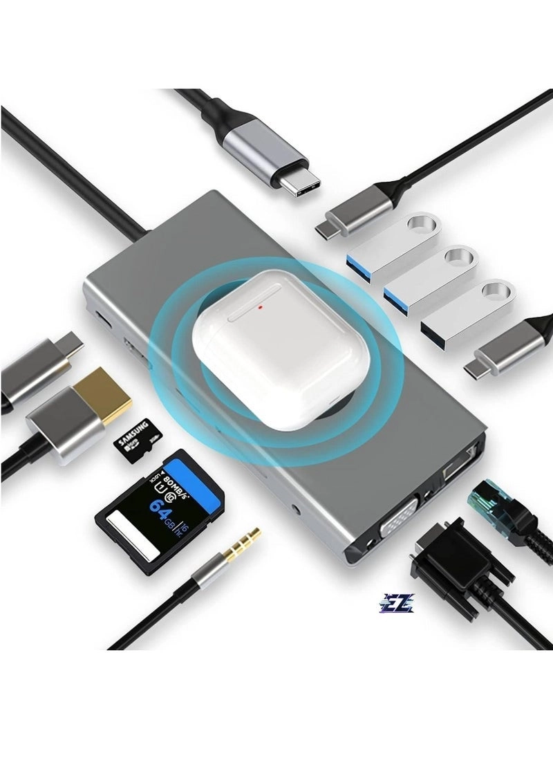 USB C Hub - 10-in-1 4K HDMI Ethernet