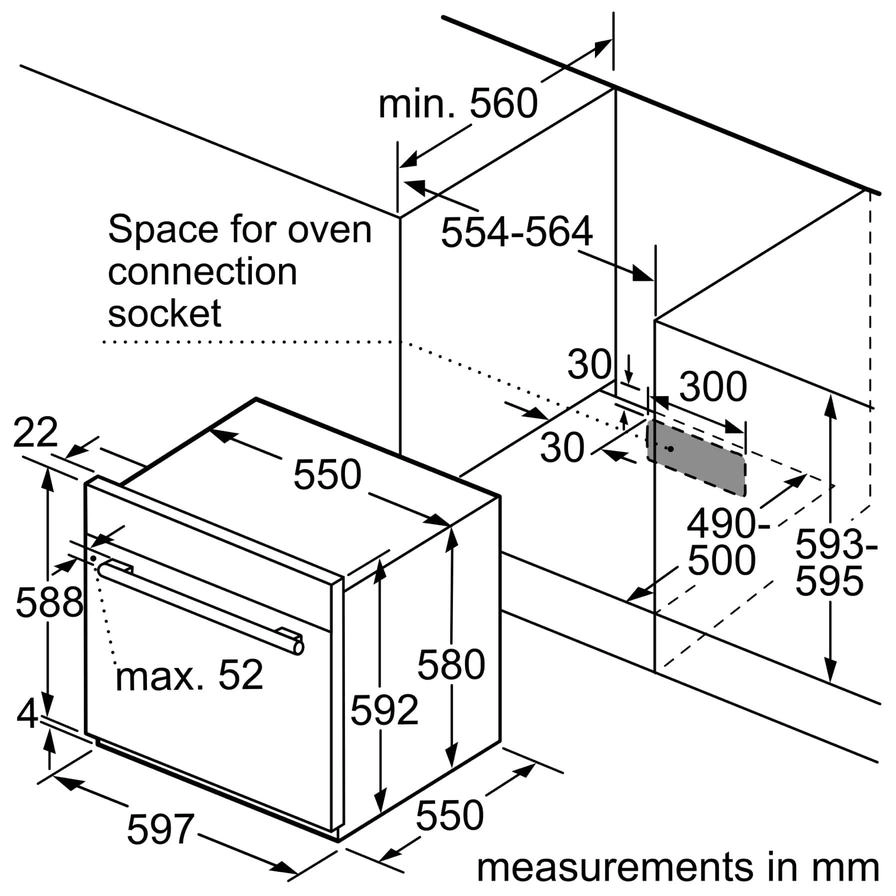 HGL10G050M 60cm Gas Oven