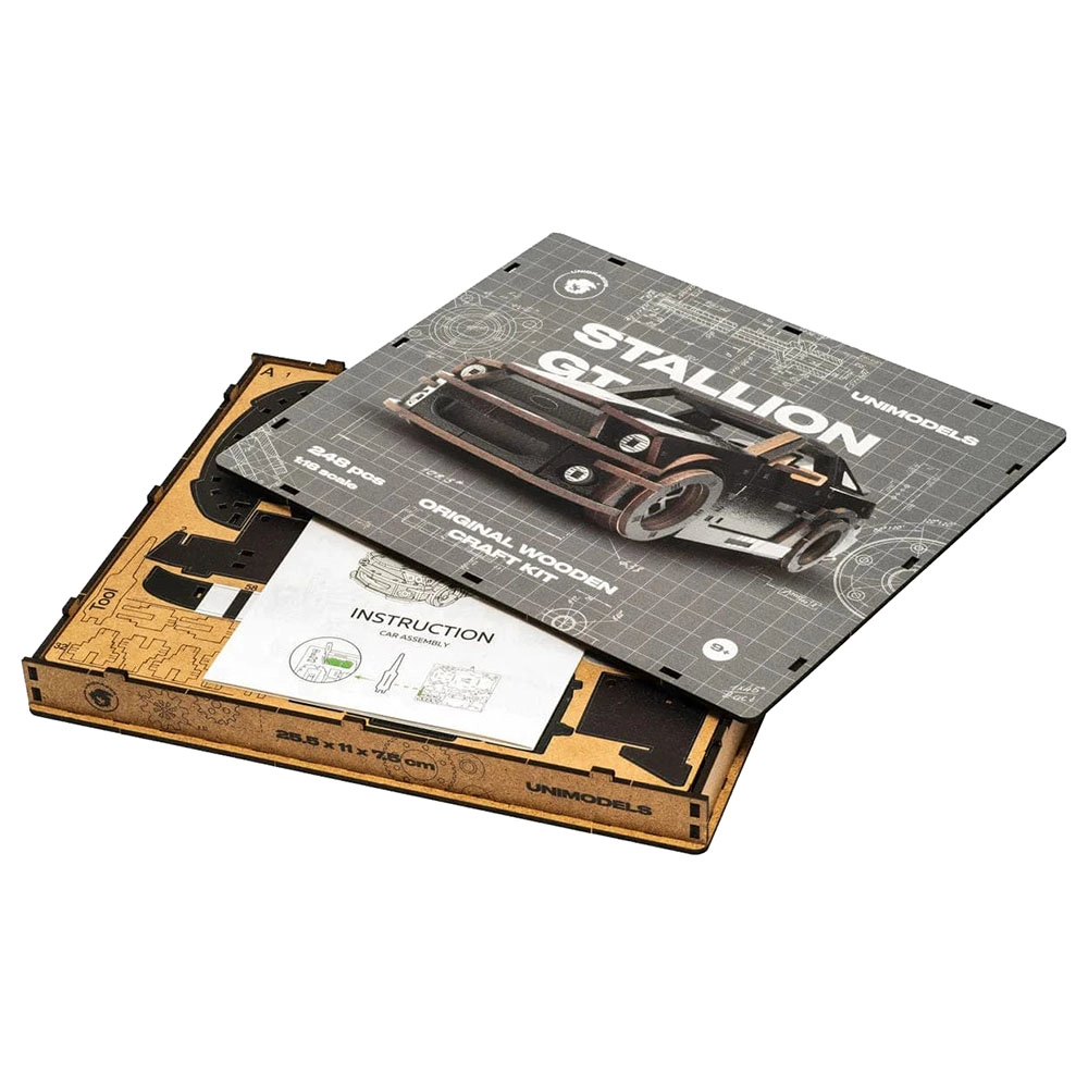 2-in-1 Stallion GT + Comet GTS 3D Wooden Puzzle (4107390-STALLION_GT_BLACK) - 248 pcs