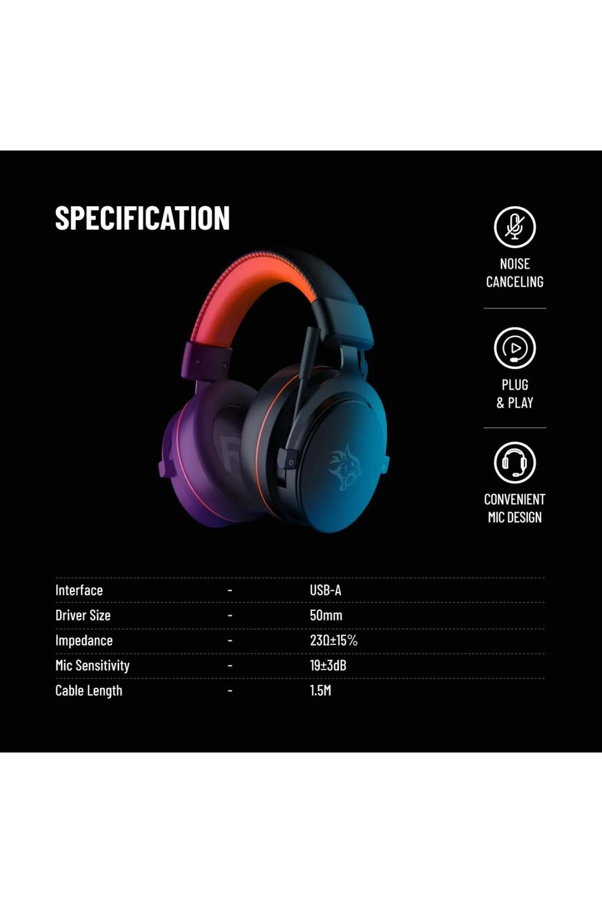 PDX417-OGBK Wired Headphone