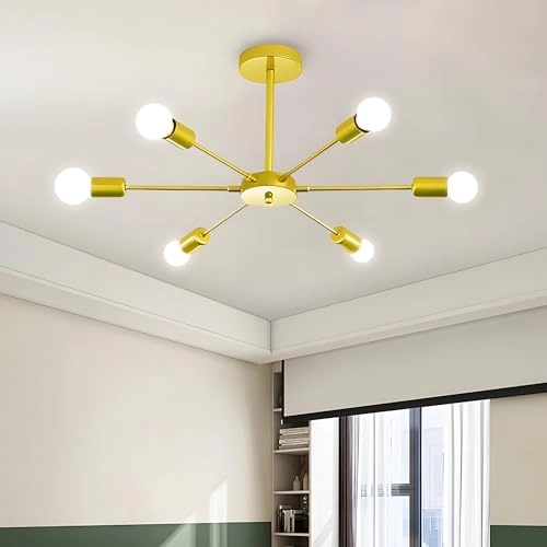 Industrial Chandelier - 6 E27 Gold 82 cm