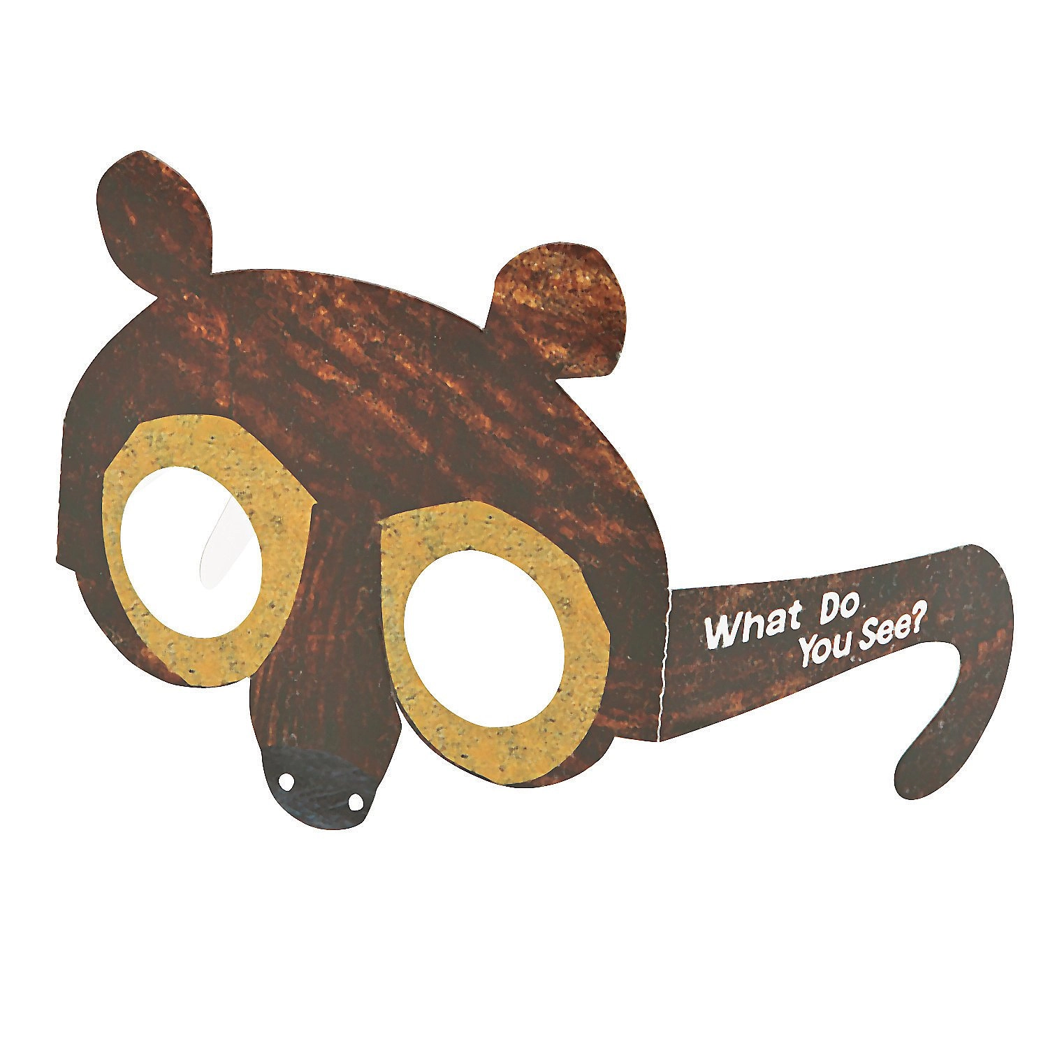 Fun Express Brown Bear Paper Glasses - 6" x 4 3/4" with 4" ear pieces. Eric Carle Brown Bear 12 Pieces 3 Years One Size