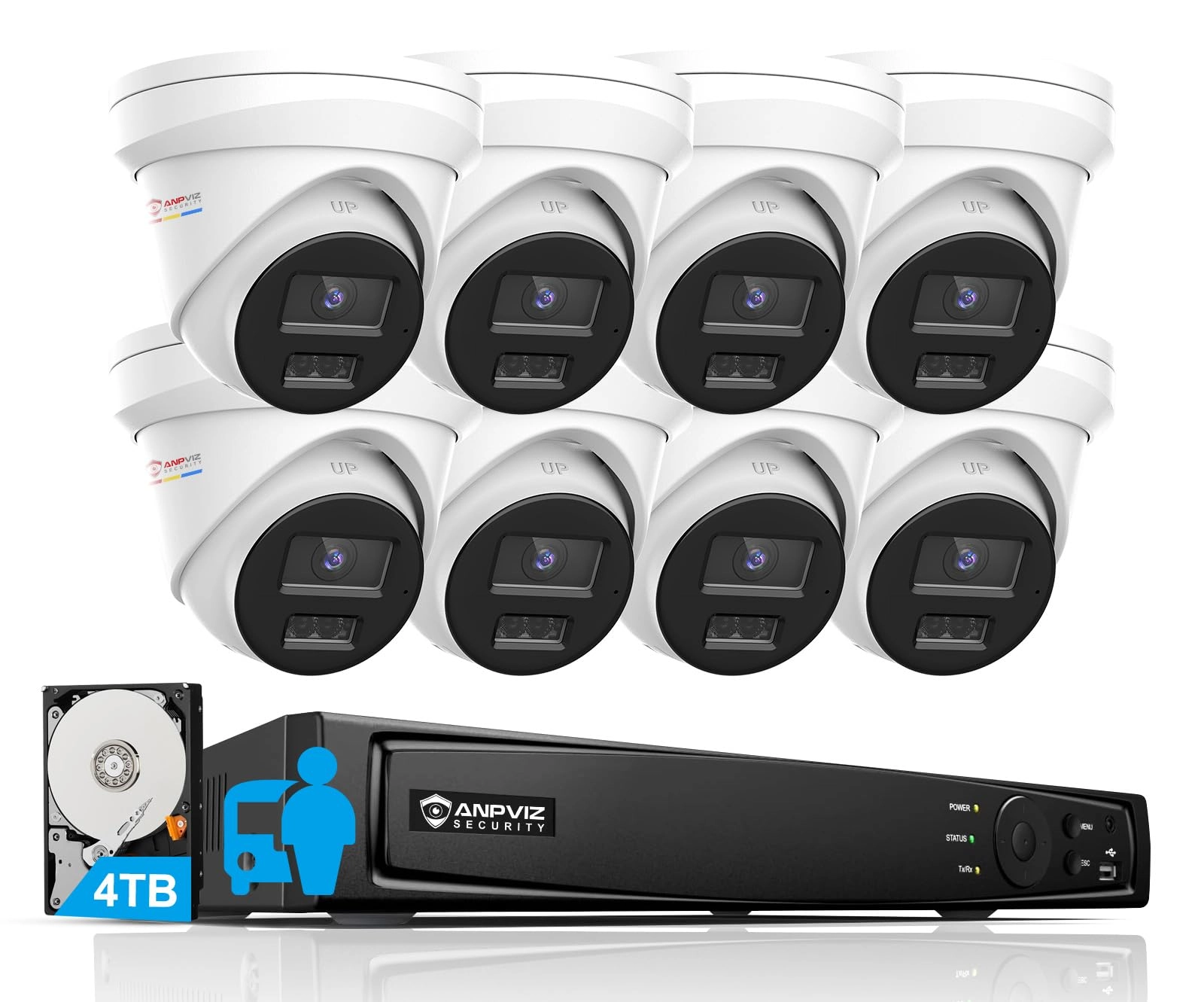 Anpviz IPK-3216P3180W-8S - 8pcs 16CH 8MP