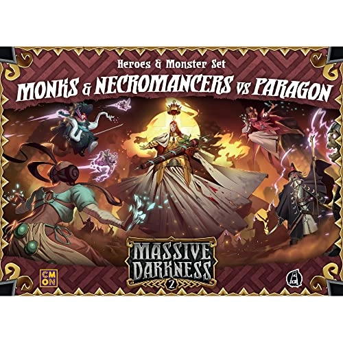 Massive Darkness 2: Hellscape - Heroes & Monster Set Monks and Necromancer vs The Paragon