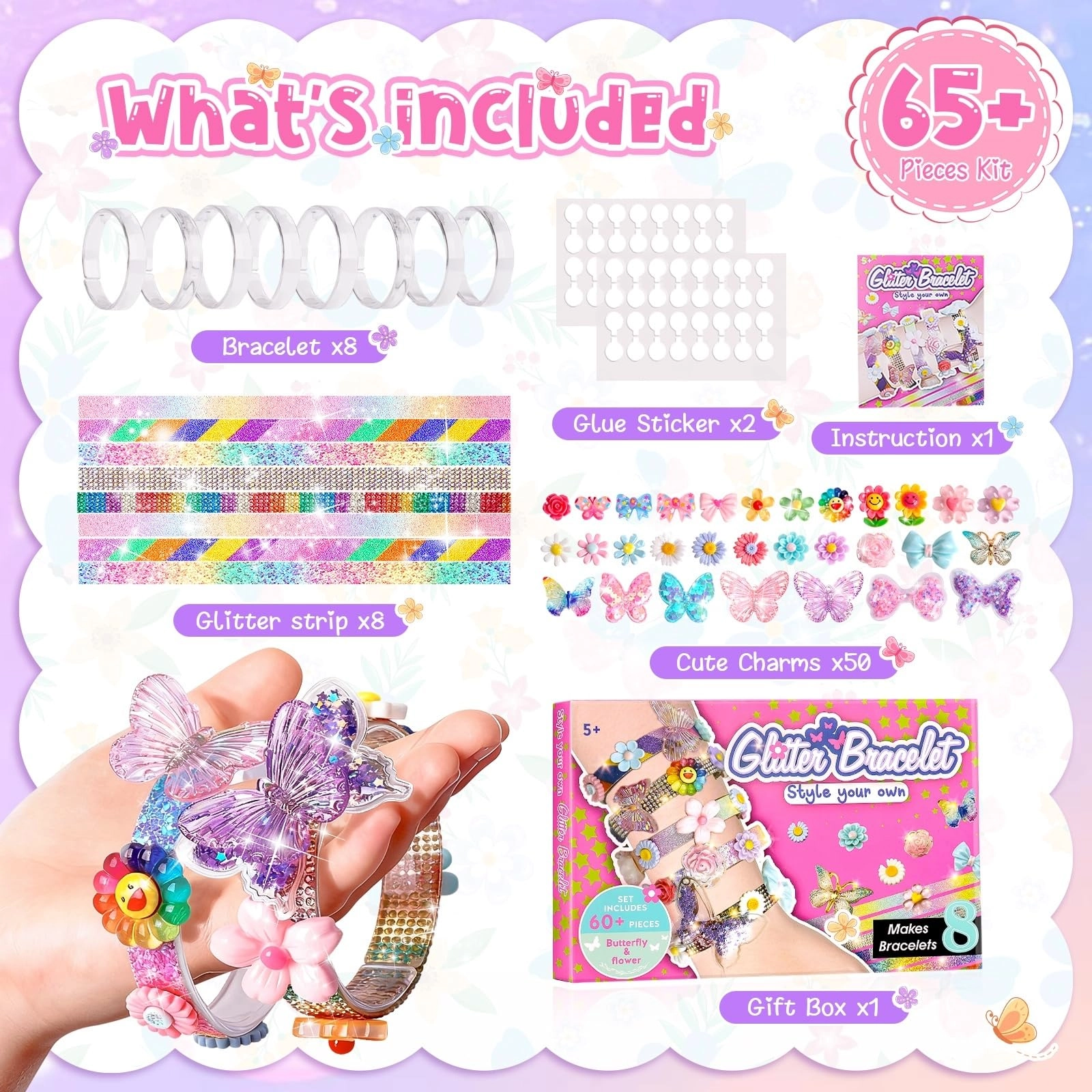 Friendship Bracelet Making Kit - Girls 5-12 Butterfly&Flower