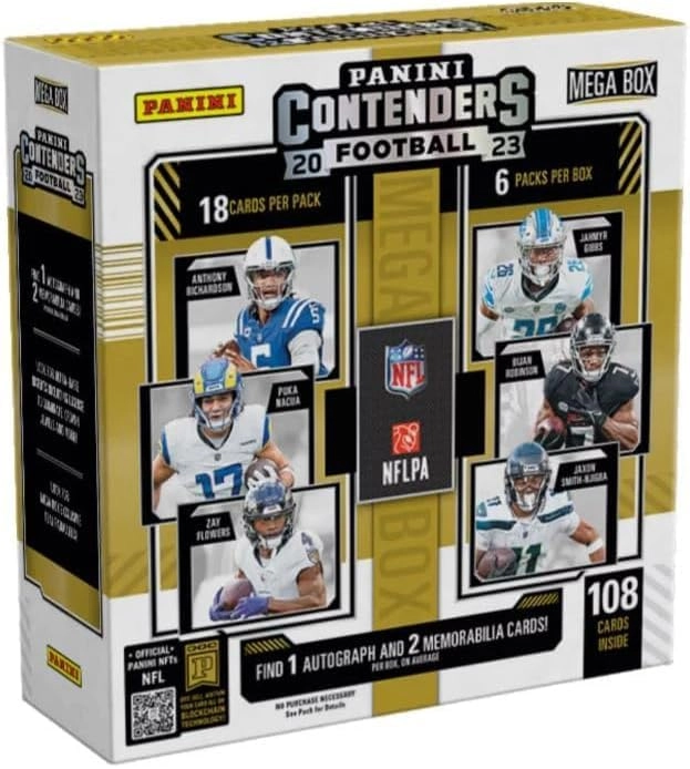 2023 Contenders Football Mega Trading Card Box - 108 pcs