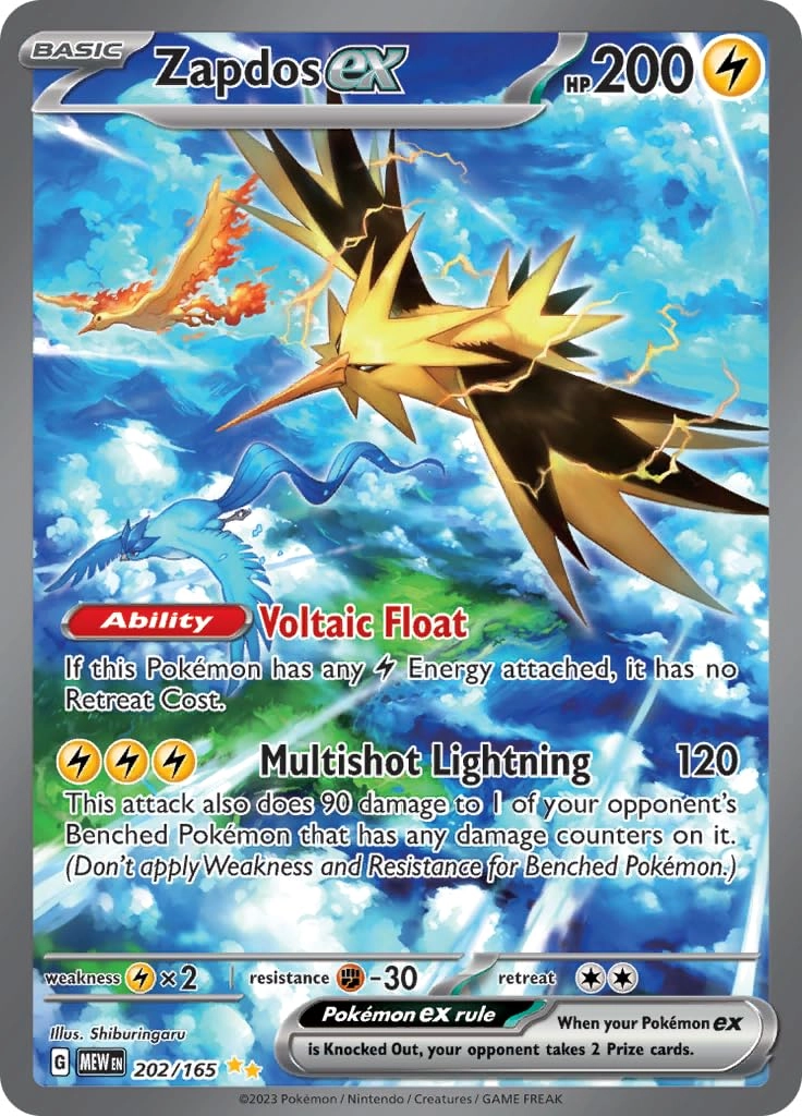 Pokémon Zapdos ex 202/165