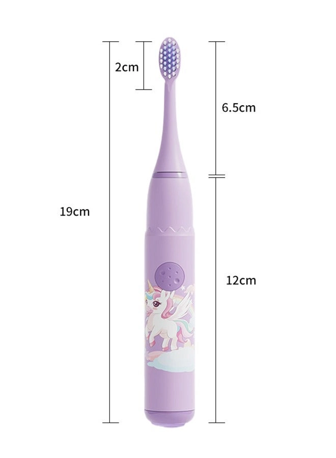 Kids Rechargeable Electric Toothbrush - 6 Brush Heads Timer USB Rechargeable