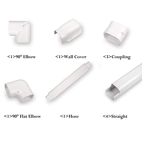Mini Split Line Set Cover - fits for most central AC, ductless mini split air conditioners, and heat pumps of 7000 BTU, 9000 BTU, 12000 BTU, 18000 BTU, and 24000 BTU