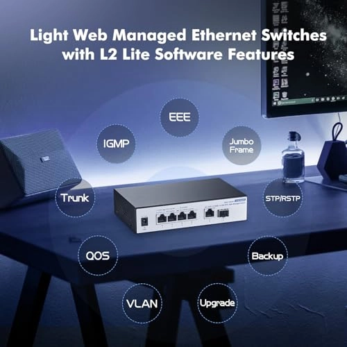 4x2.5G + 10G Eth + 10G SFP Managed 6-ports