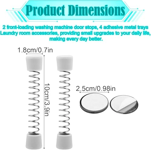 Front Load Washer Magnetic Door Prop - 2pcs 4 Adhesive Metal Disks