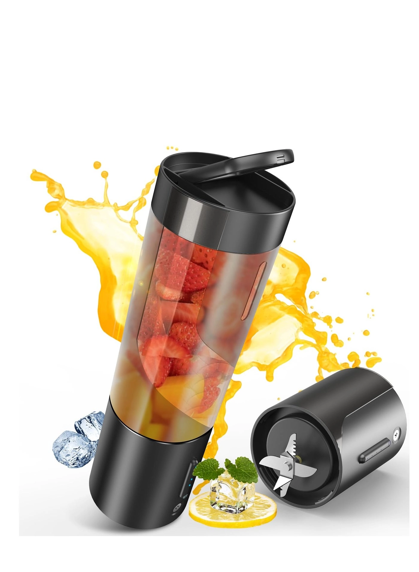Portable Blender Smoothie Maker - Rechargeable Leakproof Lid Sip Spout