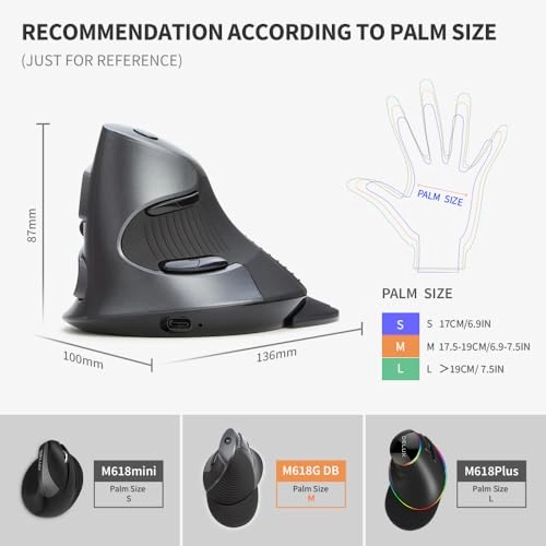 M618DB Vertical Ergonomic Mouse - Wireless