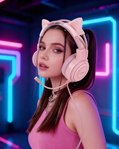 Headset for PS4, PS5, Xbox One, PC, Switch, Laptop, Mobile - 7.1 Surround Sound Noise-Canceling Mic