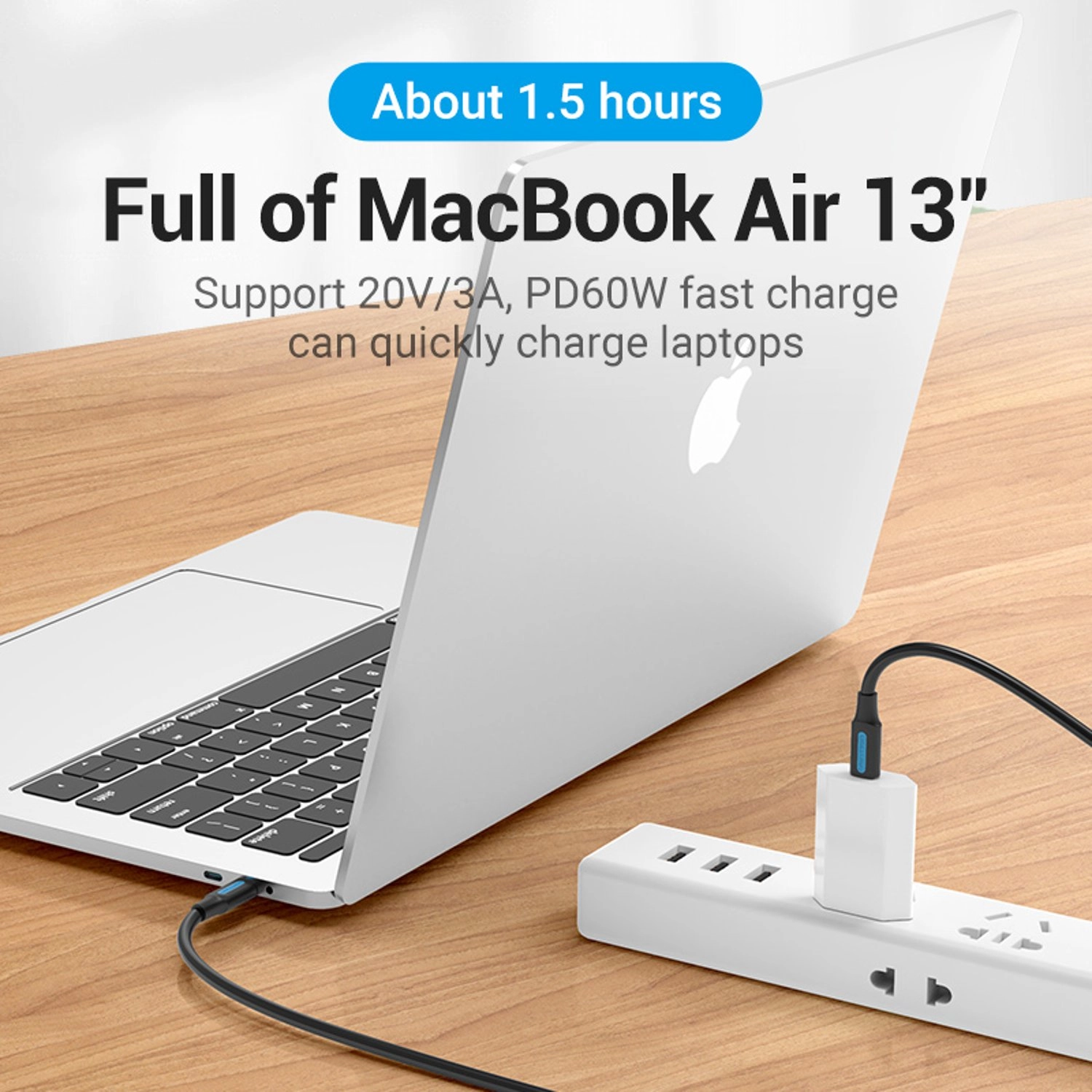 Charge Cable 60W USB-C to USB-C 3m PVC