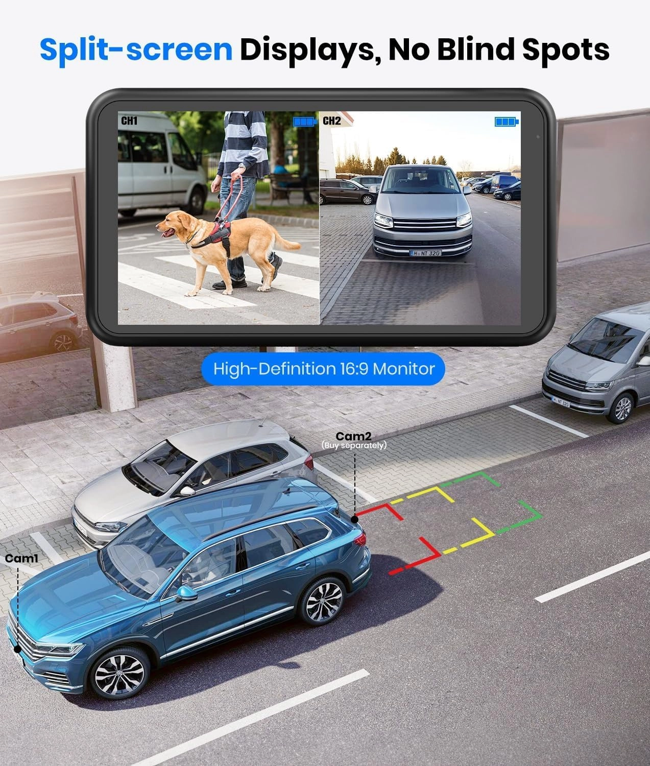 Magnetic Solar Wireless Backup Camera - Night Vision Wireless 1080P