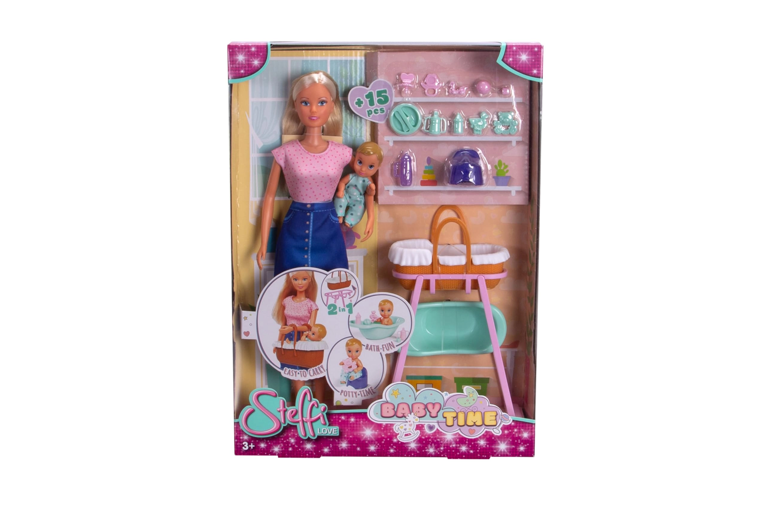 Simba Steffi LOVE Playset - 29 cm includes cradle bathtub potty