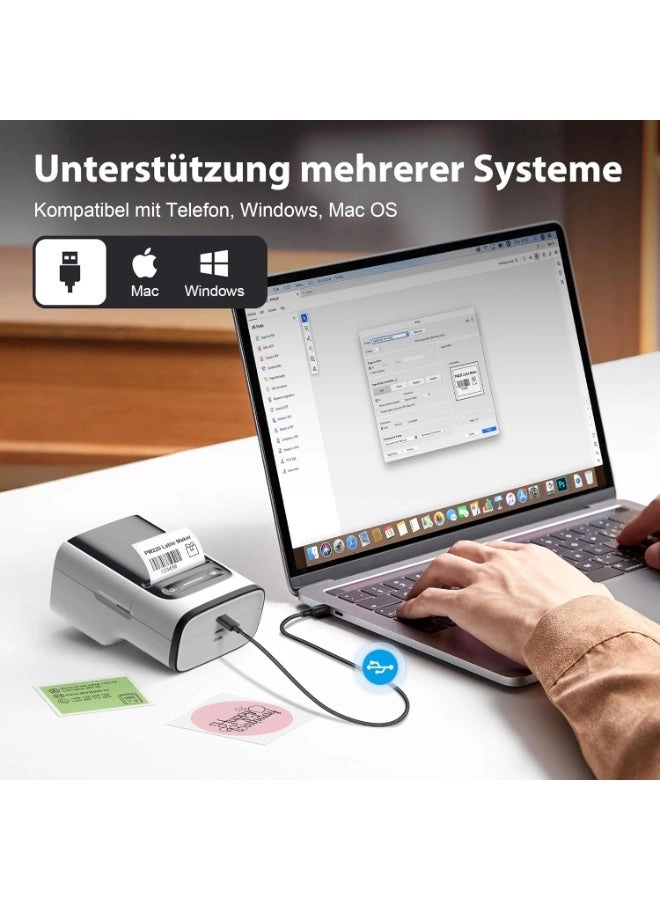 Portable Bluetooth Label Printer - Thermal 23-54mm