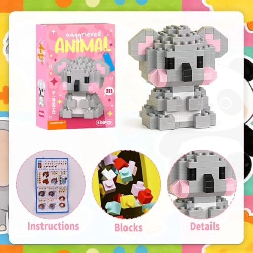 Micro Building Blocks Set - 4-in-1 Animal Series