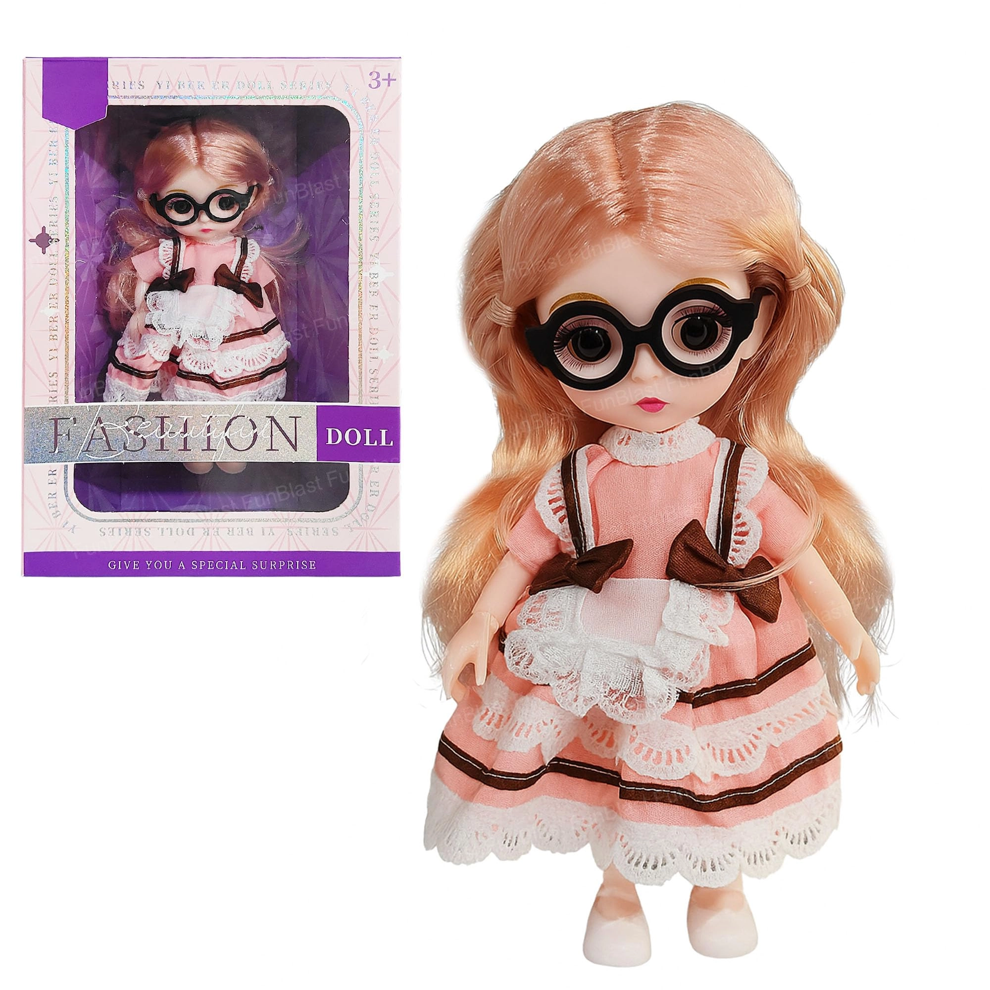 Fashion Doll - Long Hair Glasses Korean Ages 3+