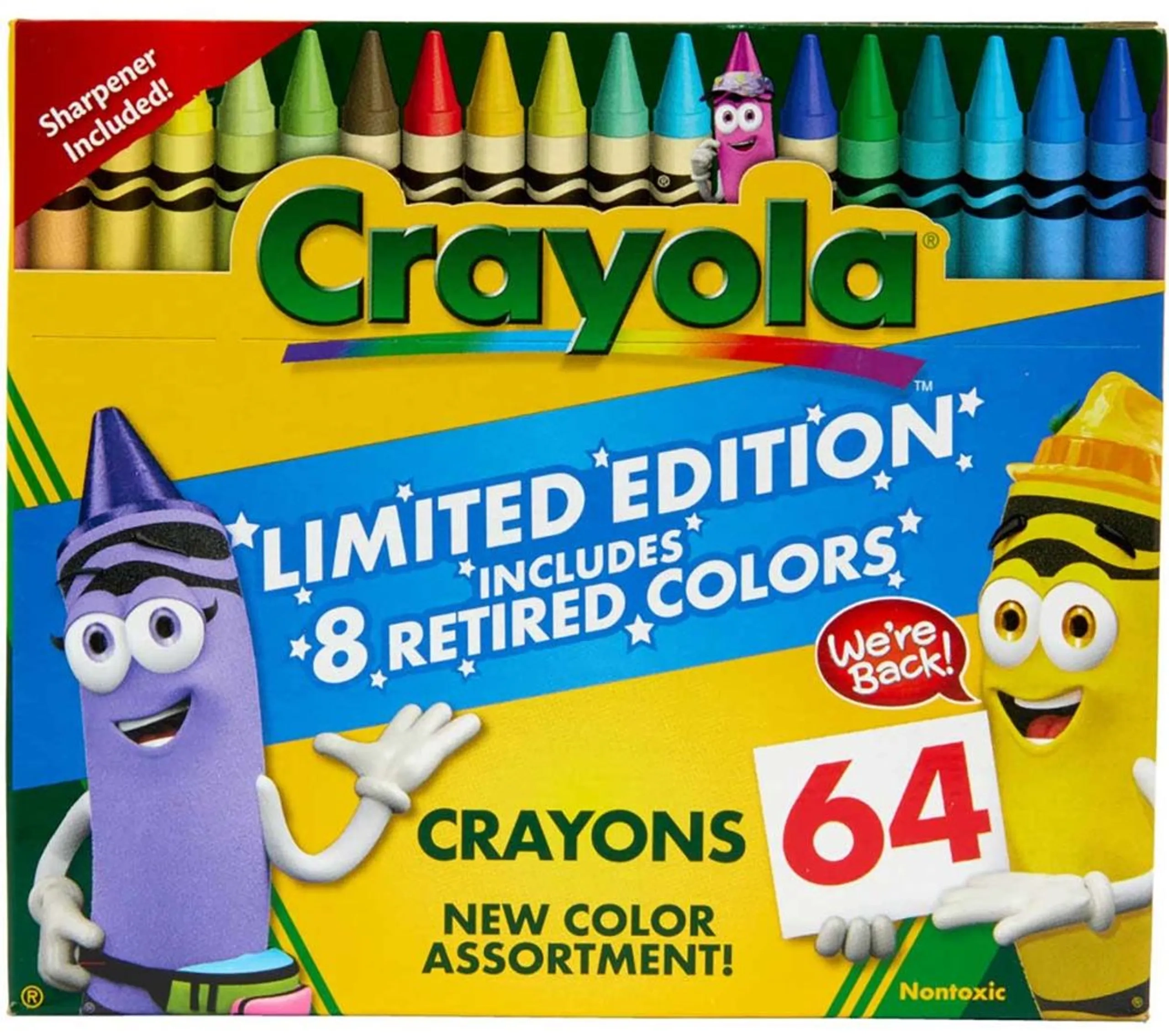 Crayola Classic & Limited Edition Retired Color Crayons - 64 Pcs