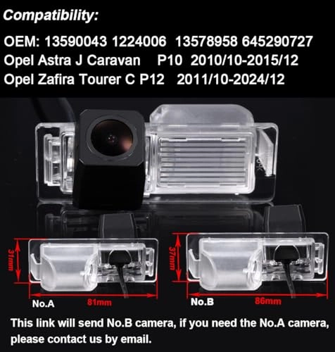 Reversing Camera - Night vision AV cable 1280 x 720 pixels