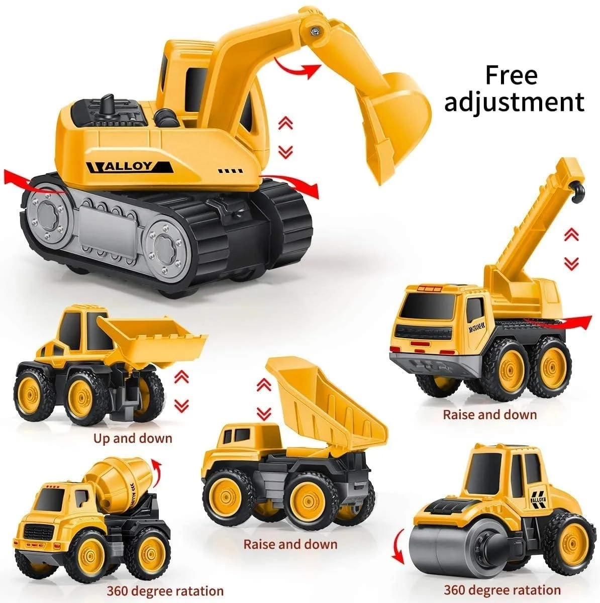 Construction Trucks - 1:64 6pcs