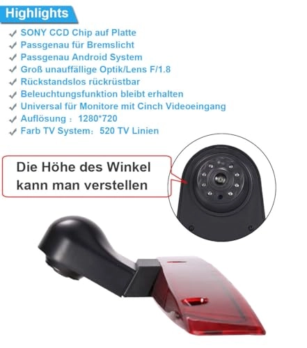 Rear View Camera - Night vision 1280 x 720 pixels