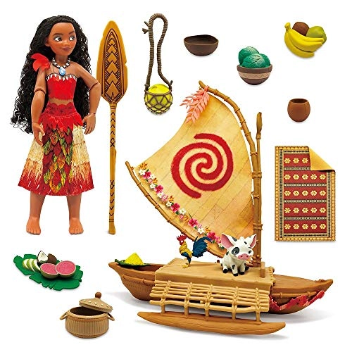 Moana Small Doll + Floating Boat + Friend Figures